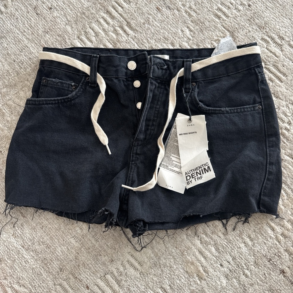 Zara Black Denim Cutoff Shorts US8